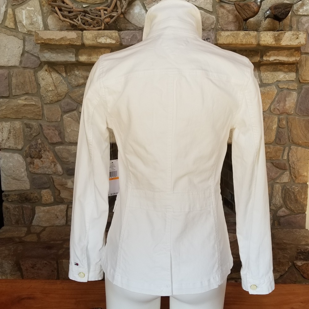 Tommy Hilfiger Jean Jacket Size Small White Gold - Picture 3 of 11